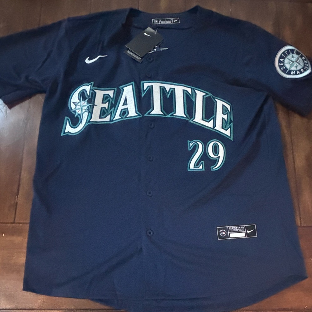 Seattle Mariners #29 Cal Raleigh Men's Stitched Away Jersey Adult Medium NWT